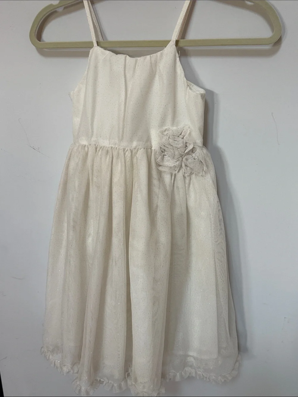 H&M Cream Tulle Flower-Accent Girls Formal Dress